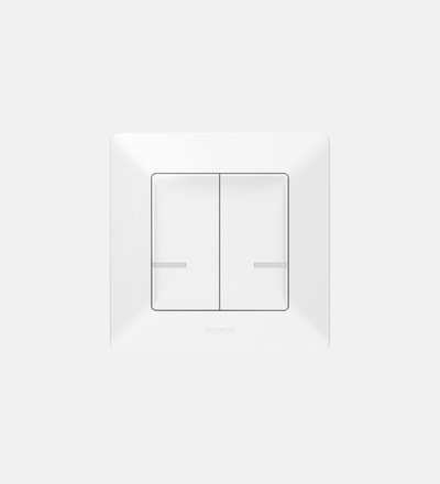 Купить Выключатель двухклавишный беспроводной Legrand Valena Life NETATMO (белый) для системы умного дома в интернет-магазине умной техники ALLSMART в Минске