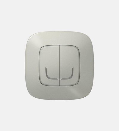 Купить Выключатель двухклавишный беспроводной Legrand Valena Allure NETATMO (алюминий) для системы умного дома в интернет-магазине умной техники ALLSMART в Минске